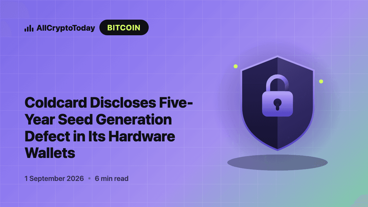 Coldcard Discloses Five-Year Seed Generation Defect in Its Hardware Wallets
