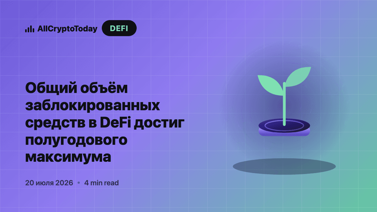 Общий объём заблокированных средств в DeFi достиг полугодового максимума