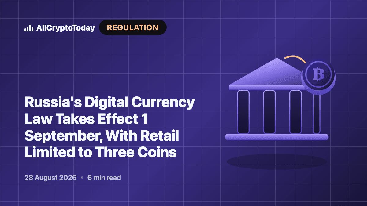Russia's Digital Currency Law Takes Effect 1 September, With Retail Limited to Three Coins